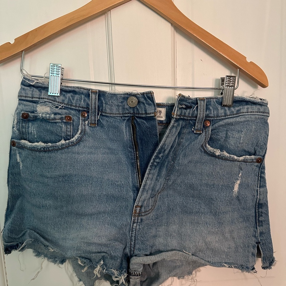 Abercrombie & Fitch Blue Jean Shorts Distressed Cut-Offs